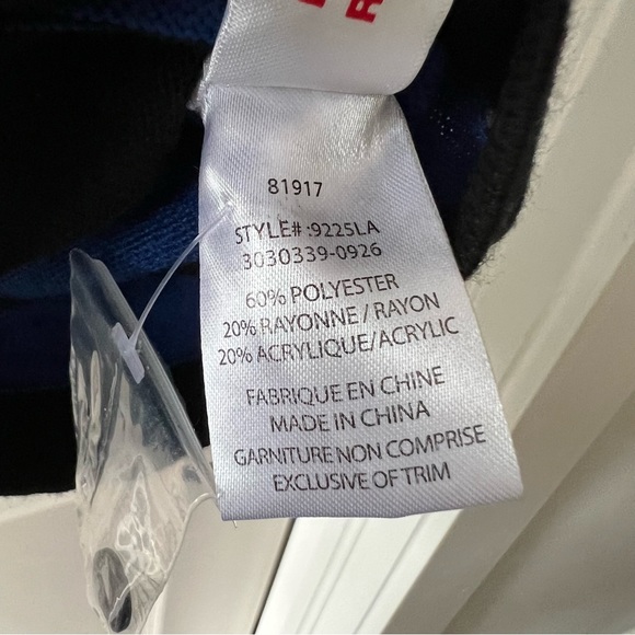 NWT Laura size medium blue, white and black striped women’s sweater - Picture 9 of 11